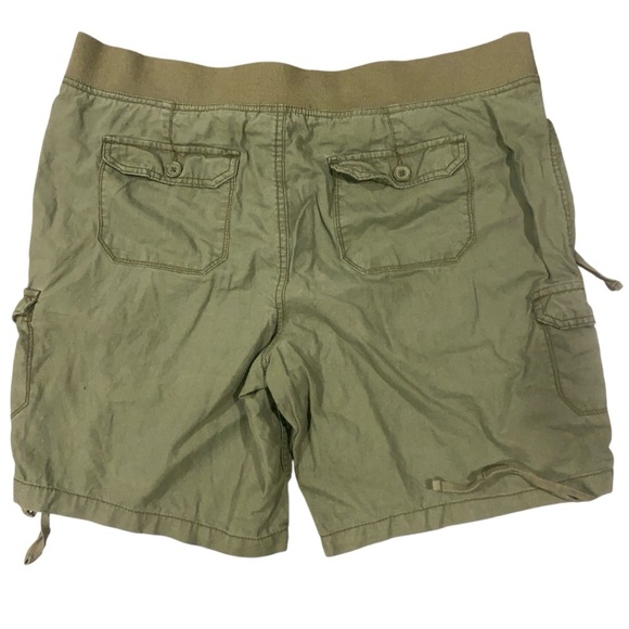 Faded Glory Women’s Cargo Shorts Olive‎ Green Size 18 Linen Cotton - Picture 2 of 8